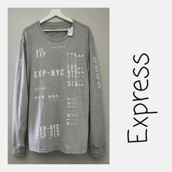 Express Other - Express - Long Sleeve Graphic Henley (NWT)